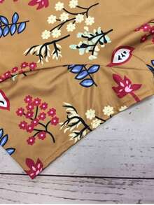 Đầm họa tiết hoa cỡ lớn cho nữ cổ tròn, eo nhún, thường ngày, váy thường ngày cho phụ nữ lớn tuổi - Nhiều màu - Xem 7