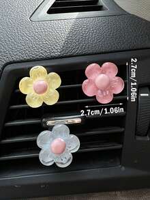 4 miếng trang trí cửa gió điều hòa ô tô bằng hoa trong suốt nhiều màu sắc trang trí cửa gió điều hòa ô tô - Một cỡ - Xem 5