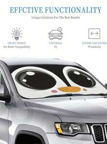 1 pieza Adorable parasol plegable para coche con diseño de pingüino - Parasol para parabrisas con protección UV para SUV, camión y camioneta, mantén tu vehículo fresco, parasol plegable con protección contra rayos UV