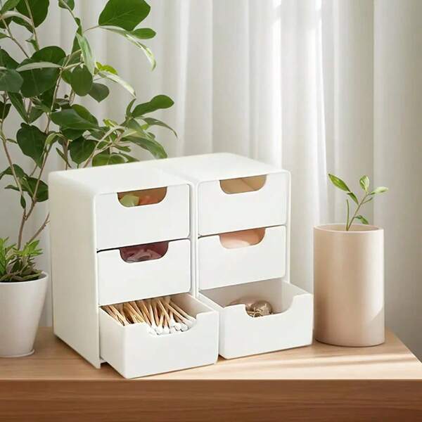 Fashion 3-Tier Storage Organizer - Perfect For Storing Office Supplies, Jewelry, And Cosmetics - Portable Lightweight Plastic Compartment Accessory, Office Desk Organizer, Jewelry Box