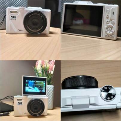 5K Compact Camera - 75MP Camera & Vlogging, With Flip Screen, Flash, Anti-Shake, 18X Zoom, Multiple Modes, Includes 32GB SD Card & Rechargeable Battery - Perfect For Travel & Social Media, Great For Easter, Birthday Gift