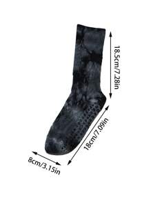 1 Paar / 4 Paar bunte Batik Mittelfuß Yoga Socken für Frauen, eleganter Retro-Stil für Pilates, Yoga, Gym, Zuhause, rutschfeste Silikonpunkte an der Unterseite, atmungsaktiv für alle Jahreszeiten