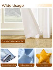 27~420 yardas Cinta adhesiva de entretela no tejida de doble cara para planchar, cinta para bajar el dobladillo, reparar pantalones, sombreros, ropa, herramienta de costura DIY (1/1.5/2/3cm) - Multicolor - Ver 3