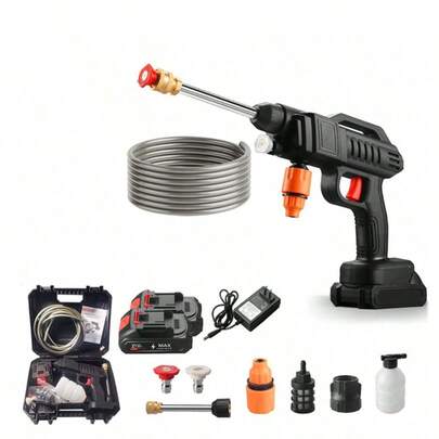 1 juego de pistola de agua limpia de alta presión de 24v, Hidrolavadora Inalámbrica Electrica Pistola Lavado Portatil Carche.navidad!