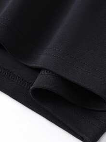 Short-Sleeved, 100% Pure Cotton, 200 Grams Weight, Men's Clothing, Fashionable Casual Outdoor Sports Sweatshirts, Gym Gift For Men, Father's Day, Beachwear, Lightweight And Breathable, Popular Print - 黑色 - 查看 6