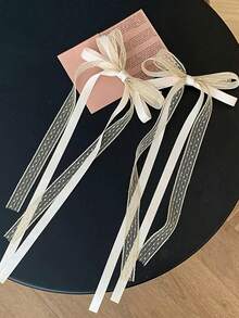 2/4/6pcs Set Pink Lace Ribbon Hair Clips, Cute Ballet Style Bow Hair Clips, Multi-Purpose Hair Accessories For Girls - Lace Butterfly Hair Clip - View 8