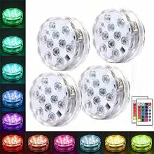 Remote Diving LED Lights,Waterproof Pool Lights,And 16 Different Colors Underwater.Remote Control Lights Are Suitable For Aquariums,Vases,Bathtubs,Hot Tubs,Halloween,Christmas,Swimming Pools And Party Decorations