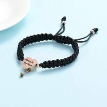 Pulseira de urna para cinzas, joias de cremação, corda trançada, pulseira ajustável, pulseiras memoriais de aço inoxidável, suporte para cinzas, joias de lembrança - sempre em meu coração - Coração sempre - Ver 3