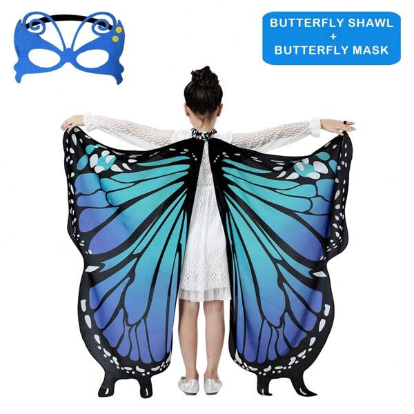 Cute Halloween Costume Wings For Girls, Kids-Butterfly-Wings With Black Headband For Girls, Princess Dress-Up Costume Child Bug Toys As Birthday Party Gifts Fairy Play, Halloween Costumes