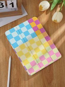 Colorful Plaid Pattern Protective Case Compatible With IPad 7/8/9/10.2-Inch, IPad 10th Gen, Compatible With Kindle Paperwhite 12th Gen 2024, Kindle (11th Generation) 2022 Release, Compatible With Samsung Galaxy Tab, The Folio Case Has Auto Sleep/Wake Function, Multiple Styles Available - Multicolor - View 1