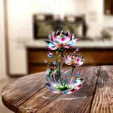 This Acrylic Flower Ornament Is Absolutely Stunning! 2D Graphic Design Is Very Unique And Can Add A Unique Artistic Atmosphere To Your Desktop. Its Colors Are Very Bright, And The Colorful Flowers Make People Feel Happy When They See It.