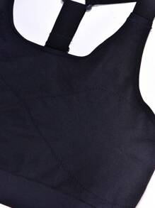 Plus Size Women Y-Back Sports Bra, Adjustable Straps, Quick-Dry Breathable, Low-Impact, Suitable For Daily Wear, Gym, Workout