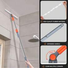 Double-Sided Floor Silicone Broom Scraping Water Multi-Function Cleaning Rotating Stretch Scraper Bathroom Kitchen Floor Glass