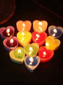 EXCLUSIVO: Caja del amor eterno de mamá - 9 velas con aroma en forma de corazón, frascos de vidrio reutilizables, regalo perfecto para hija/madre para cumpleaños y Día de la Madre - Rojo - Ver 1