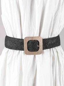 1pc Wide Interwoven Smooth Buckle Waist Belt, Minimalist & Practical Multifunctional - Belt - View 15