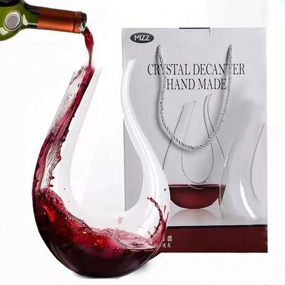 Decantador De Cristal Para Vino Tinto En Forma De U, 1.6 L