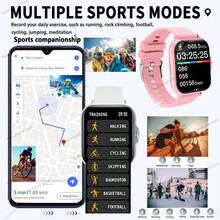 Full Touch Sports Smart Watch - TFT Full Touch Screen, USB Rechargeable, With Wireless Calls And Message Reminders, Weather Updates, Multiple Sports Modes, Sports Tracking Devices, Unisex, Remote Camera And Music Life, Perfect Gift Choice For Friends, For IPhone And Android - 黑色 - 查看 6