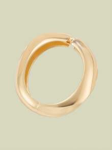 1 件复古简约朋克几何金属水滴和蛇形袖口手链，超大厚珠宝，适合女性日常佩戴、节日礼物、派对和宴会装饰（表面可能有轻微痕迹） - 金黃色 - 查看 9