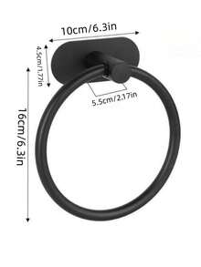 1pc Bathroom Towel Holder Ring, Stainless Steel Towel Storage Hanger Rack - Multicolor - View 15