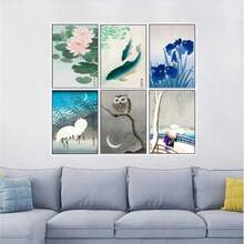 1/6PCS Optional Frame Posters Wall Arts Vintage Poster Guest Room Home Bar Cafe Decor ,Wall Art With Frame - Multicolor - View 11