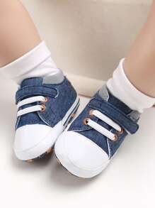 Zapatos casuales deportivos de lona para recién nacidos e infantes, con suela blanda y cómoda para caminar para bebés y niños pequeños