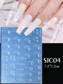 1 pieza Molde de silicona con figura de lazo, símbolos numéricos árabes, símbolos musicales para decoración de uñas. Molde con relieve con forma de copos de nieve, globos para estampado de gel, plantillas para manicura, accesorios y herramientas, ideal para decoración de teléfonos, tazas, cuadernos, gran regalo para niñas y mujeres