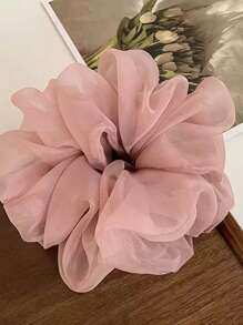 Plain Color Mesh Scrunchies, Minimalist Versatile Hair Ties