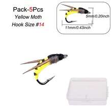 5 piezas de moscas de pesca con mosca realistas, moscas artificiales biológicas tipo insecto para pescar lubina, trucha y carpa - Multicolor - Ver 18