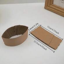 25/50/75/100pcs Disposable Kraft Paper Coffee Cup Sleeves, Heat Insulated Non-Slip Holders, Suitable For Hot & Cold Drinks, Coffee, Tea, Bubble Tea, Party Supplies