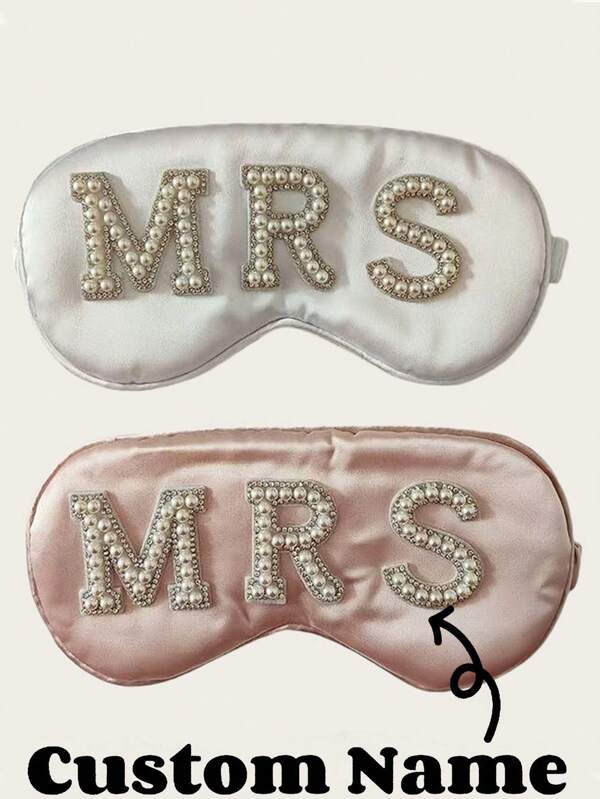 1PC Pearl Letter Eye Mask Sleep Shading Wedding Party Bachelor Party Wedding Personalized Text Customization