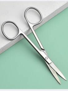 11.3" Stainless Steel Eyebrow Scissors, Makeup Scissors For Eyebrow Trimming, Double Eyelid Tape Cutting, Makeup Artist Use, Household Gauze Scissors - Multicolor - View 6