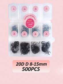 500 扇形 10D 20D D 卷曲预制扇形睫毛延长单根长度 240 扇形 10D 20D D 手工浓密睫毛延长 0.07 毫米厚度 8-15 毫米预制浓密睫毛延长中茎尖底专业睫毛 - D - 查看 12