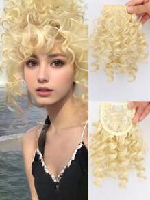 Synthetic Bangs Wig Afro Kinky Curly Wig Extensions For Women Natural Hairpieces Heat Resistant Fiber Clip In Hair