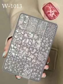 1 Pc Mail Art Printing Plate, Retro Style Pattern, Butterfly Flower French Various Nail Printing Templates, Nail Art Accessories Tools, Nail Salon Must Use