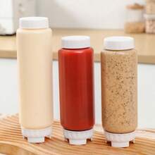 1 Peça Frasco Invertido de Espremedor - Recarregável, Dispensador de Bico Grande, Adequado para Molhos, Ketchup, Creme de Leite Azedo e Xarope - Vedação Automática, Recipiente de Temperos Livre de PVC, Adequado para Uso em Cozinhas e Restaurantes