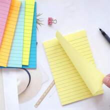 (8 Pad) notes adesive rigate 4x6 pollici, 8 colori, note adesive brillanti e rettangolari di grandi dimensioni per ufficio, casa, scuola, riunioni, 40 fogli/blocchetto, forniture scolastiche, back to school