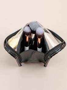 Scatola portatile pieghevole per la conservazione dei pennelli da trucco con cerniera, organizer cosmetico in patchwork minimalista in PVC+pelle sintetica, borsa portaoggetti per pennelli da trucco impermeabile e di grande capacità per il viaggio, decorazione per la stanza, borse, trousse da trucco, accessori per il trucco, da viaggio, articoli da viaggio, organizer, contenitore, articoli da viaggio essenziali, organizer per il trucco, trousse da trucco, organizer per il trucco, organizer, trousse da toilette, organizer da scrivania, trousse cosmetica, pochette per il trucco, organizzatore per il trucco, accessori per il trucco, pochette per il trucco, borse per il trucco