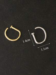 Vaerine 1pc Women Fake Pierced Nose Ring Septum Non Piercing Nose Clip Rock Hip Hop 925 Silver Fashion Punk Body Jewelry - Nose Ring - View 2