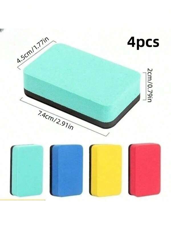 4 Stück magnetischer Whiteboard Radierer, rechteckige Kreidetafel Radierer aus EVA Material für Kinder