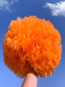 1 pieza Pompón sólido mate de color, Pompones de animación para baloncesto, deportes, danza, competiciones de gimnasia, actuaciones de baile cuadrado, decoraciones de actividades en equipo, adecuado para diversos eventos escénicos, Pompón de doble cabeza