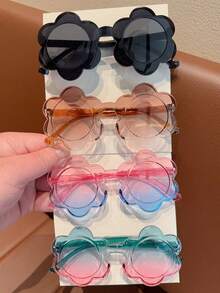 2/4pcs 2026 New Cute Gradient Sunflower Fashion Sunglasses For Girls, Card Display Only, Excluding Shipping Fee - Multicolor - View 10