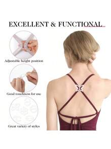 Bra Strap Clips, 12Pcs Bra Clips For Back, Anti-Slip Bra Straps Holder, Buckles Cleavage Control Clips For Bra