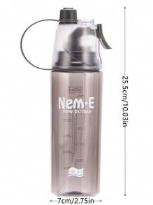 1 Pc Of 600ml Sports Spray Water Cup, Press Type Water Spray, Portable Water Bottle, Outdoor Sports, Fitness, Effective Temperature Reduction, Moisturizing, Men's And Women's Water Bottles, Suitable For Home, Outdoor, Gym