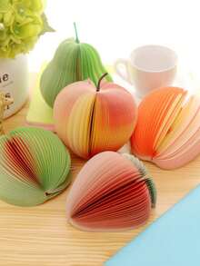 Fruit Shaped Self-Adhesive Memo Pad, Interesting Memo Notepad For Memory, Student Learning & Office Supplies, Creative Sticky Notes - Multicolor - View 5