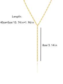 1pc Minimalist Lips Chain Y Shape Necklace For Women Gold Silver Tassels Clavicle Necklace Stuitable For Daily Wear - XL236 - View 5