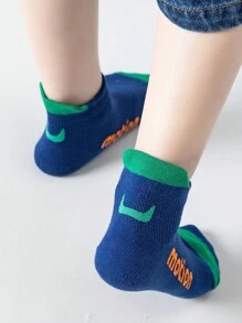 5 Pares de calcetines para niños con estampados, letras, flechas y ventilación de malla, suaves y cómodos para la piel, versátiles para uso diario, atuendos casuales y deportivos, regalos festivos y de vuelta al colegio