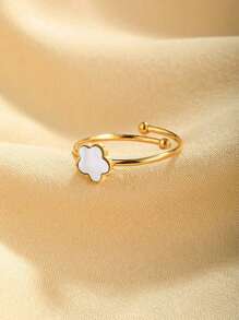 1 stuk elegante ring in de vorm van een schelp en een ster van roestvrij staal, cadeau voor vrouwen