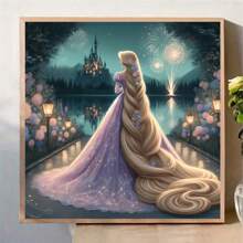 Disney Set de Kit de pintura de diamantes 5D con diseño de tema de princesa de dibujos animados, kit de pintura de diamantes completo que estimula la imagen de mosaico arte de pared manualidades para decoración del hogar, decoración de fiesta de vacaciones, regalo hecho a mano perfecto