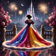 Disney Set de Kit de pintura de diamantes 5D con diseño de tema de princesa de dibujos animados, kit de pintura de diamantes completo que estimula la imagen de mosaico arte de pared manualidades para decoración del hogar, decoración de fiesta de vacaciones, regalo hecho a mano perfecto