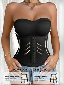 Women's Seamless Front Closure Knit Compression Shapewear Top - Black - View 5